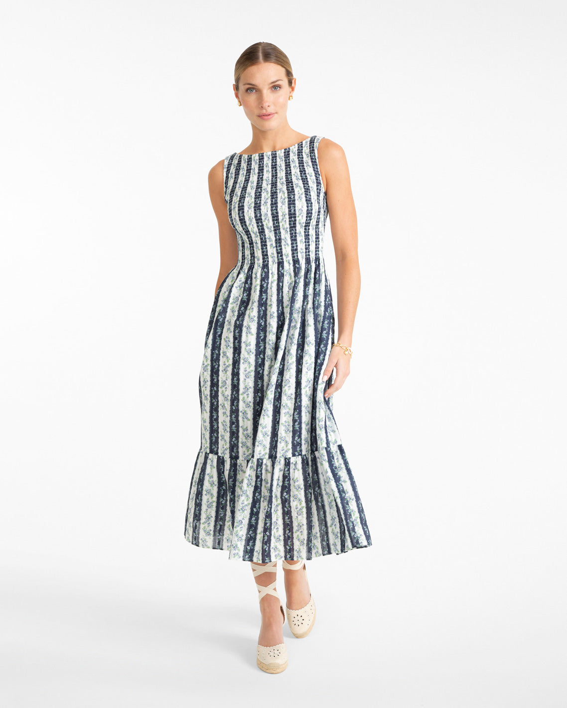 Image of Wren Dress in Floral Stripe