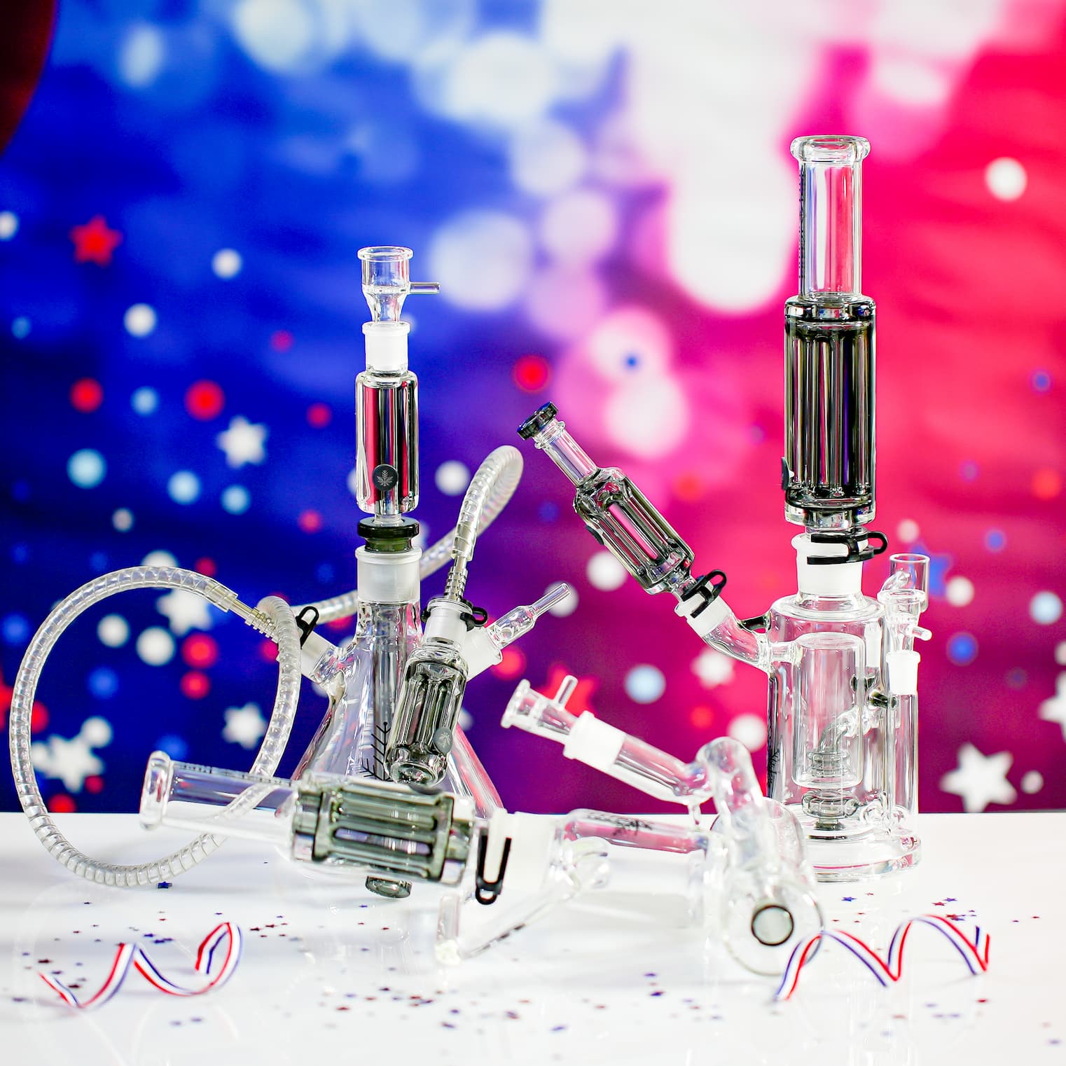 Freeze Pipe glass pieces with glycerin cooling chambers