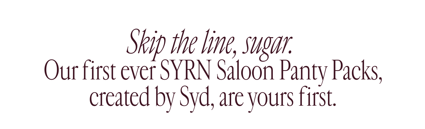 Dark red text on white background