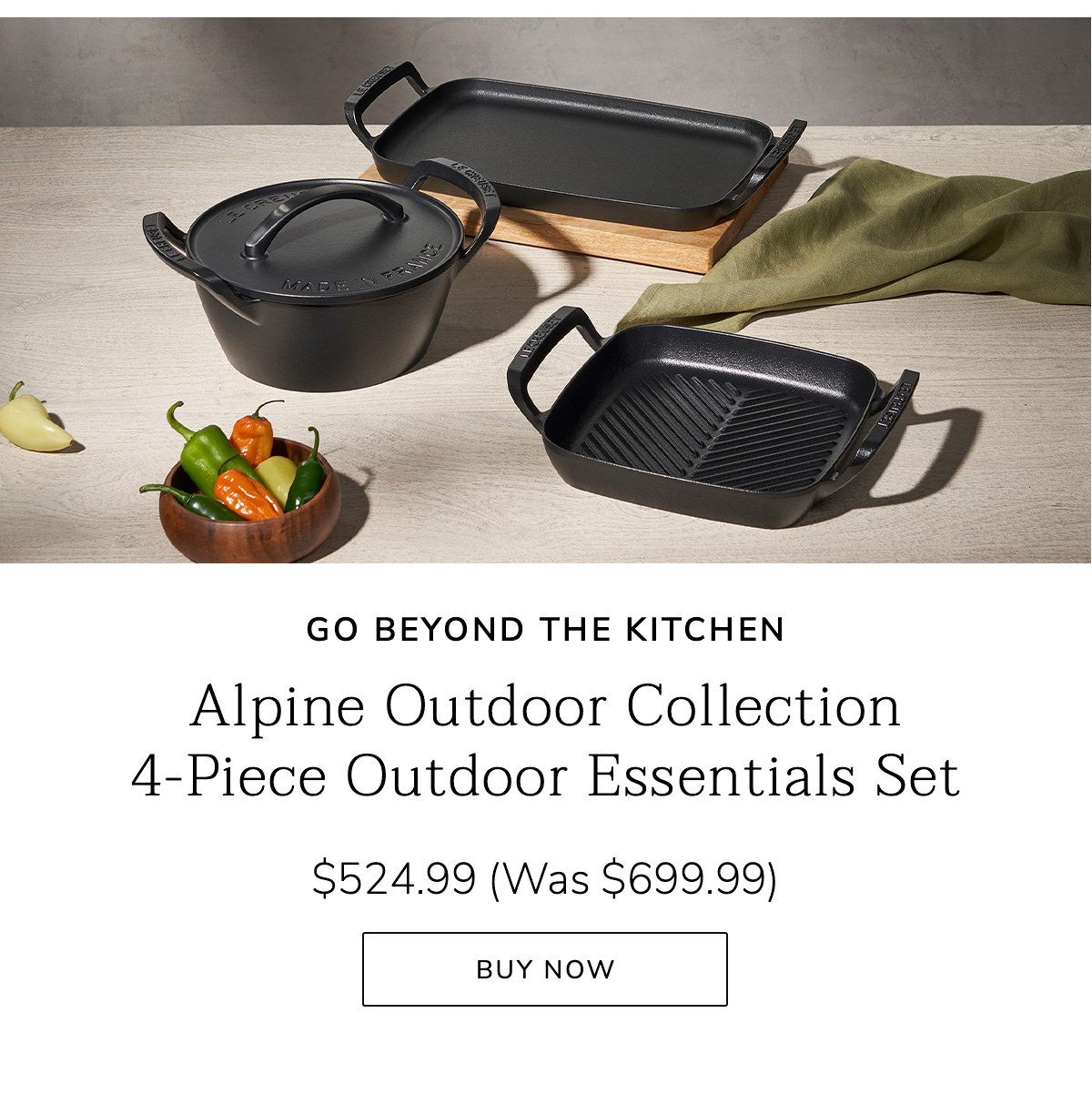 GO BEYOND THE KITCHEN - Alpine Outdoor Collection 4-Piece Outdoor Essentials Set $524.99 (Was $699.99) - BUY NOW