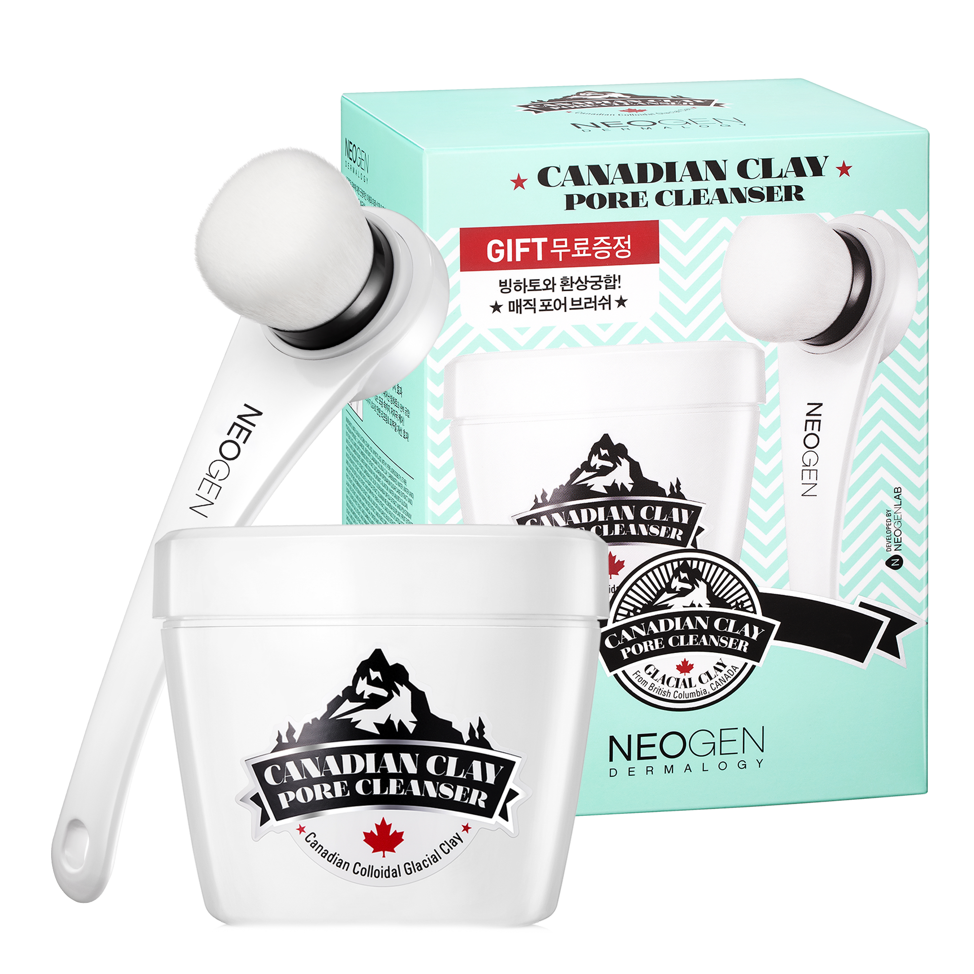 Canadian Clay Pore Cleanser Kit (Pore Cleanser 4.2 oz / 120g + 1 Brush)