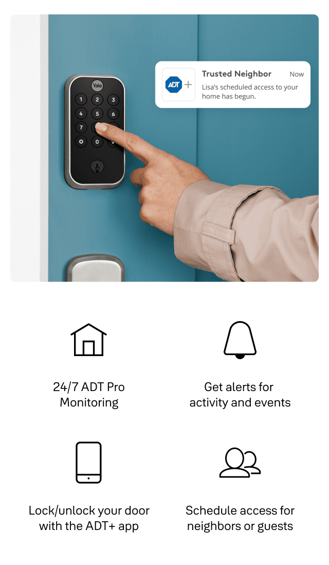 Schedule smart lock access with ADT notification.