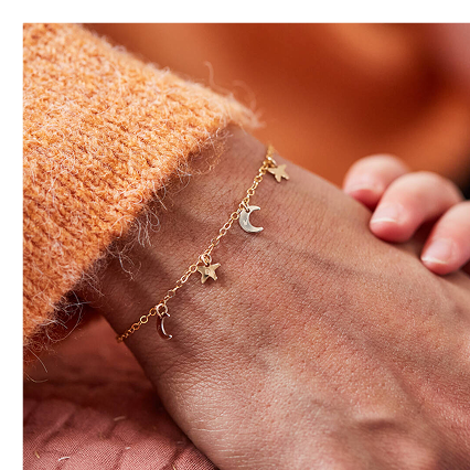 Moon And Stars Family Initials Bracelet