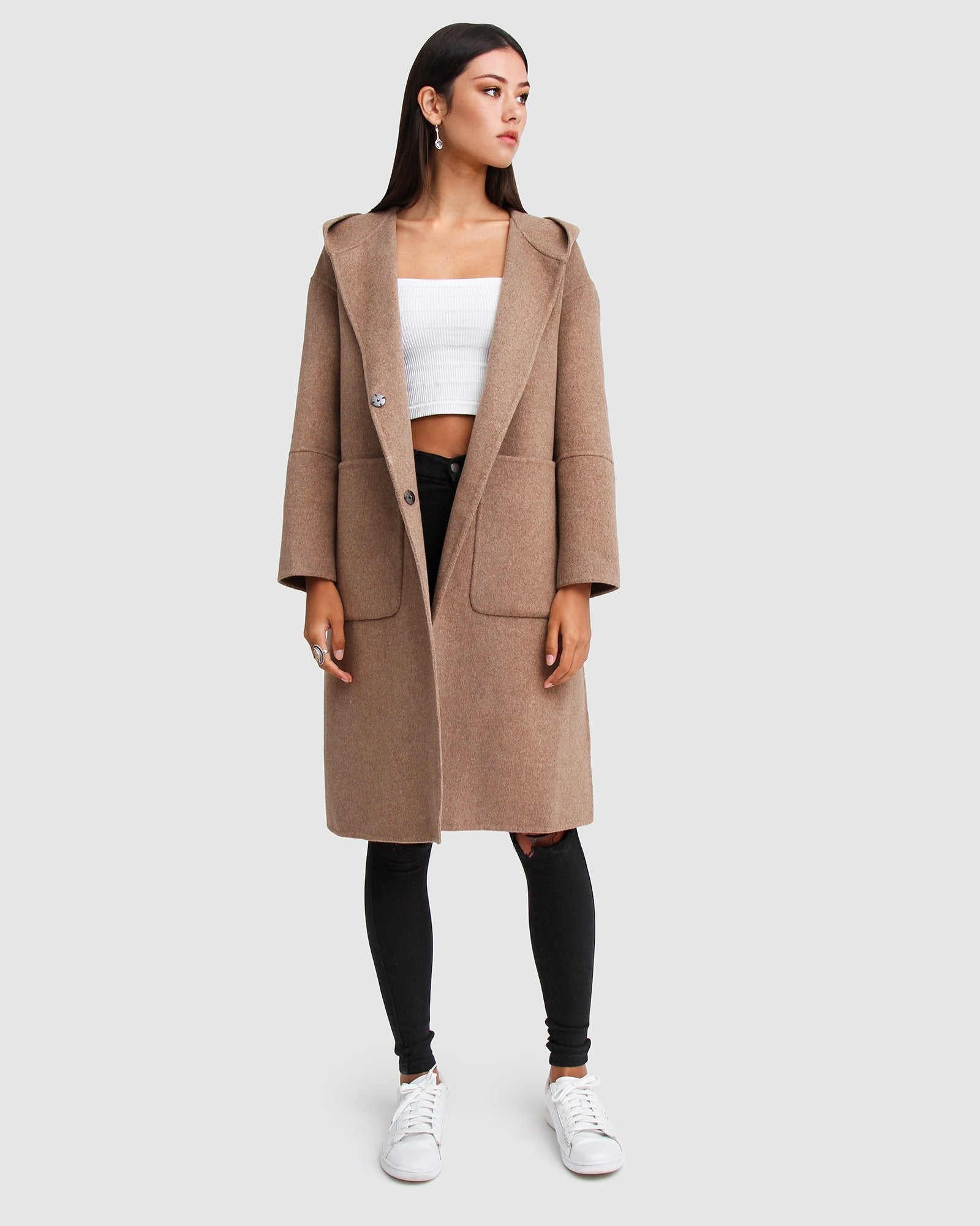 Image of Walk This Way Wool Blend Oversized Coat - Oat
