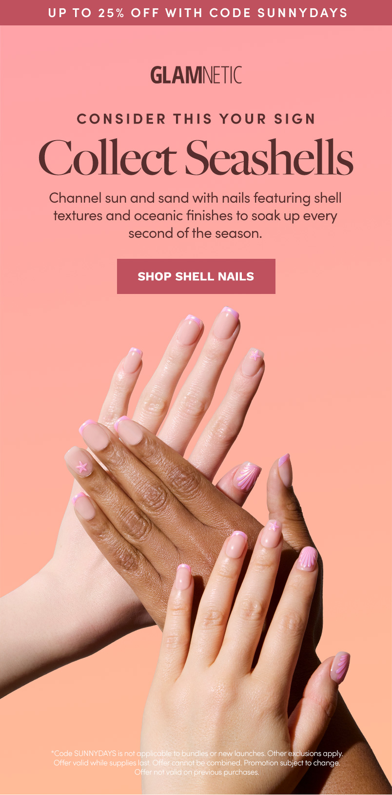 Collect Seashells, Use The Code SUNNYDAYS To Get Up To 25% Off
