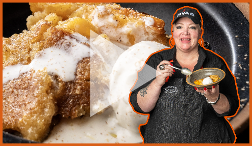 Episode 45: Baked Peach Cobbler w/ Diva Q