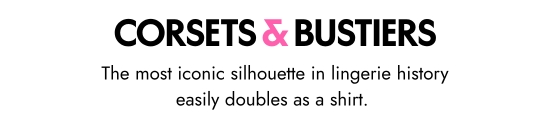 CORSETS and BUSTIERS. The most iconic silhouette in lingerie history easily doubles as a shirt.