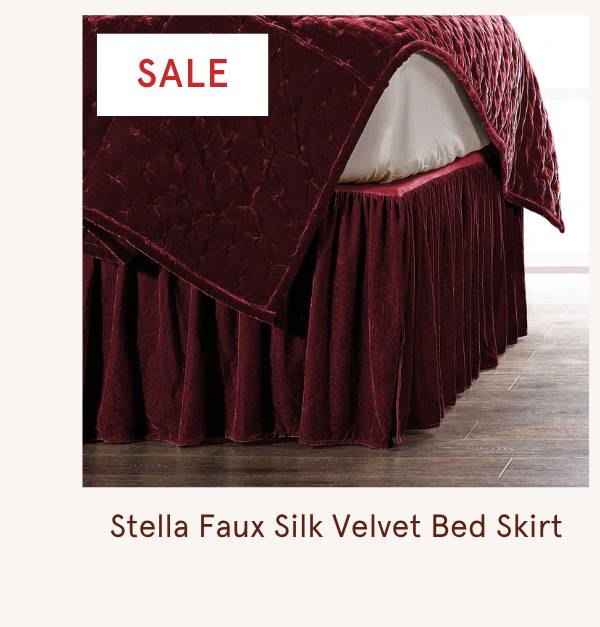 Stella Faux Silk Velvet Bed Skirt