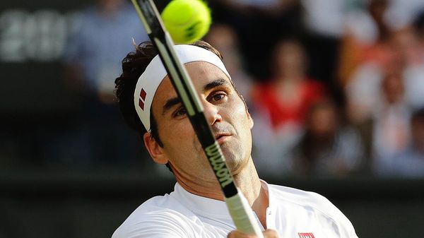 Switzerland's Roger Federer returns the ball.