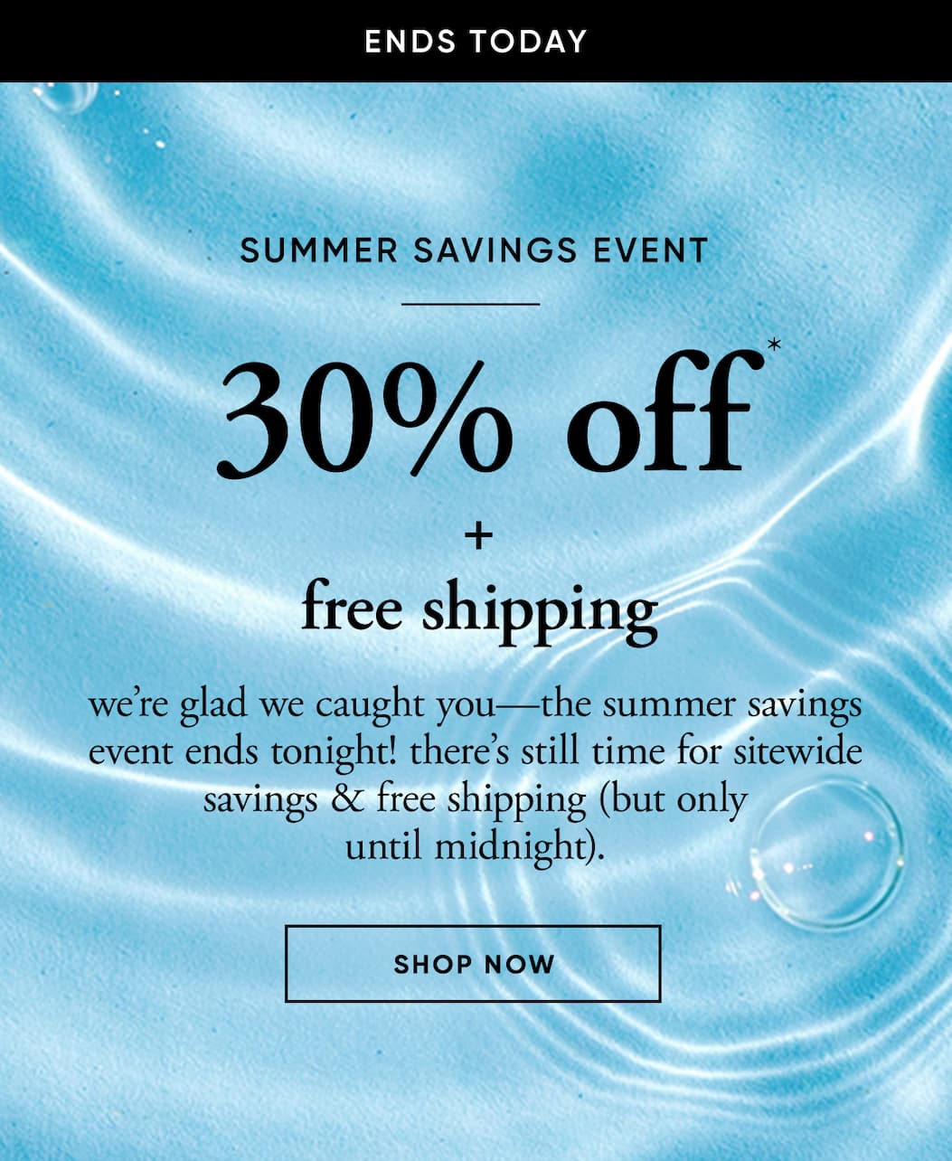 30% off + free shipping