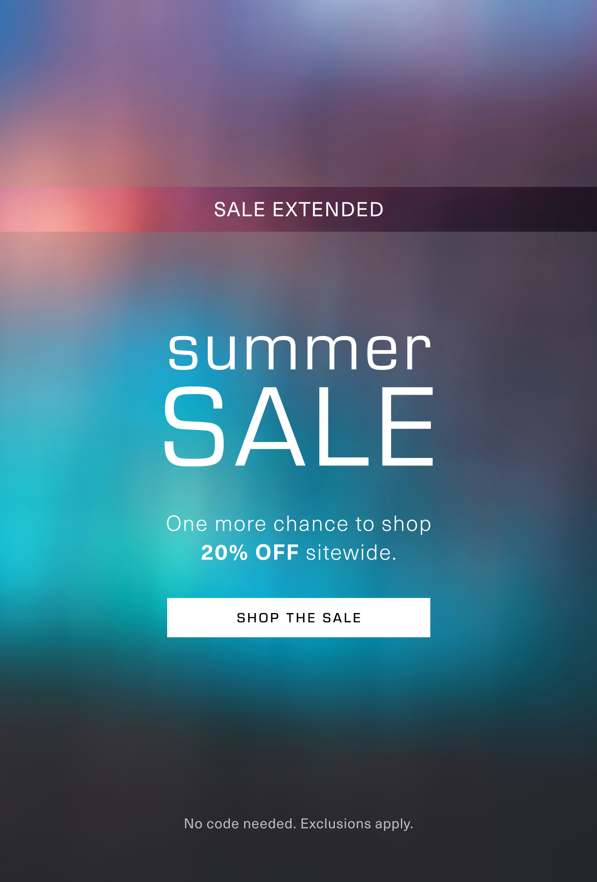 Summer Sale. One more chance to shop 20% OFF sitewide. Shop the Sale. Disclaimer: No code needed. Exclusions apply.