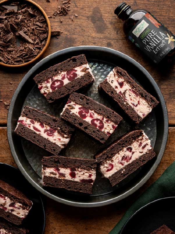 Brownie Cherry Chip Ice Cream Sandwiches