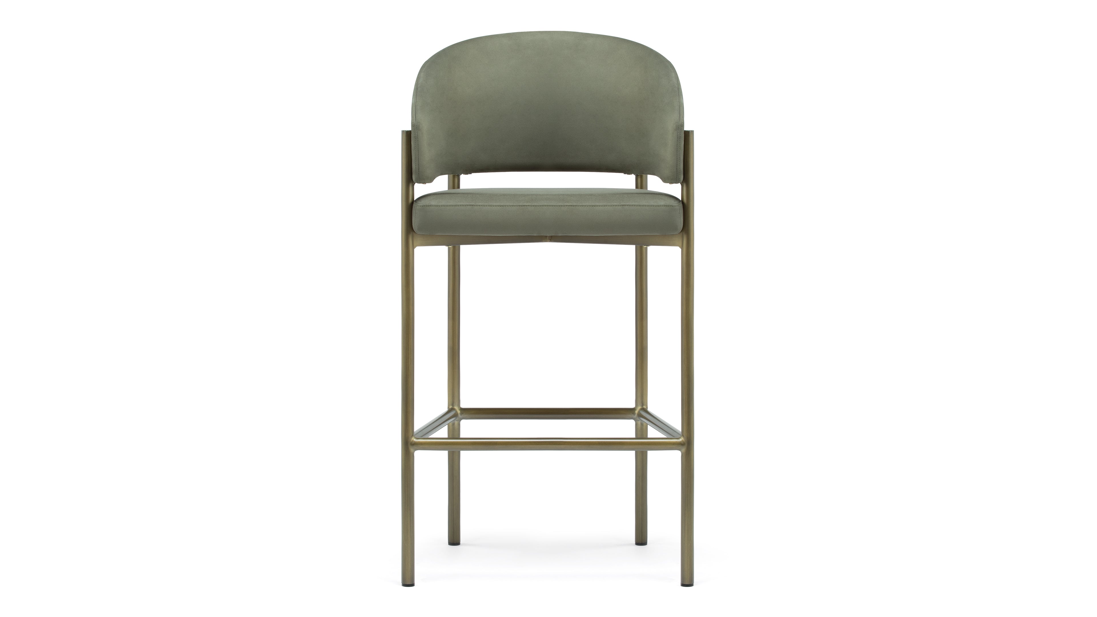 Image of Esme - Esme Bar Stool, Sage Vegan Suede and Brushed Brass