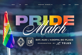 Whitecaps FC to celebrate 13th annual Pride Match presented by TELUS on August 1 at BC Place