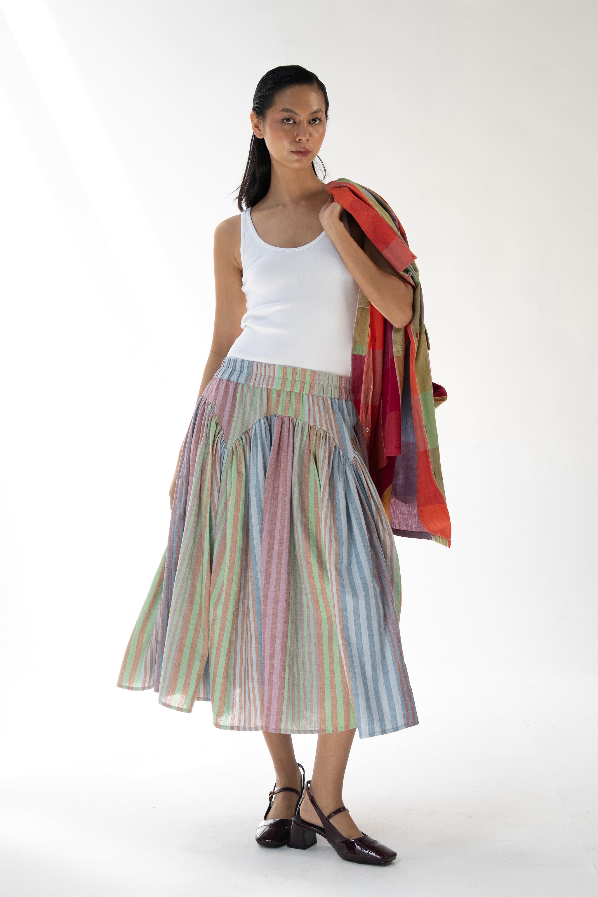 Image of BELLA SKIRT | POSTCARD STRIPES