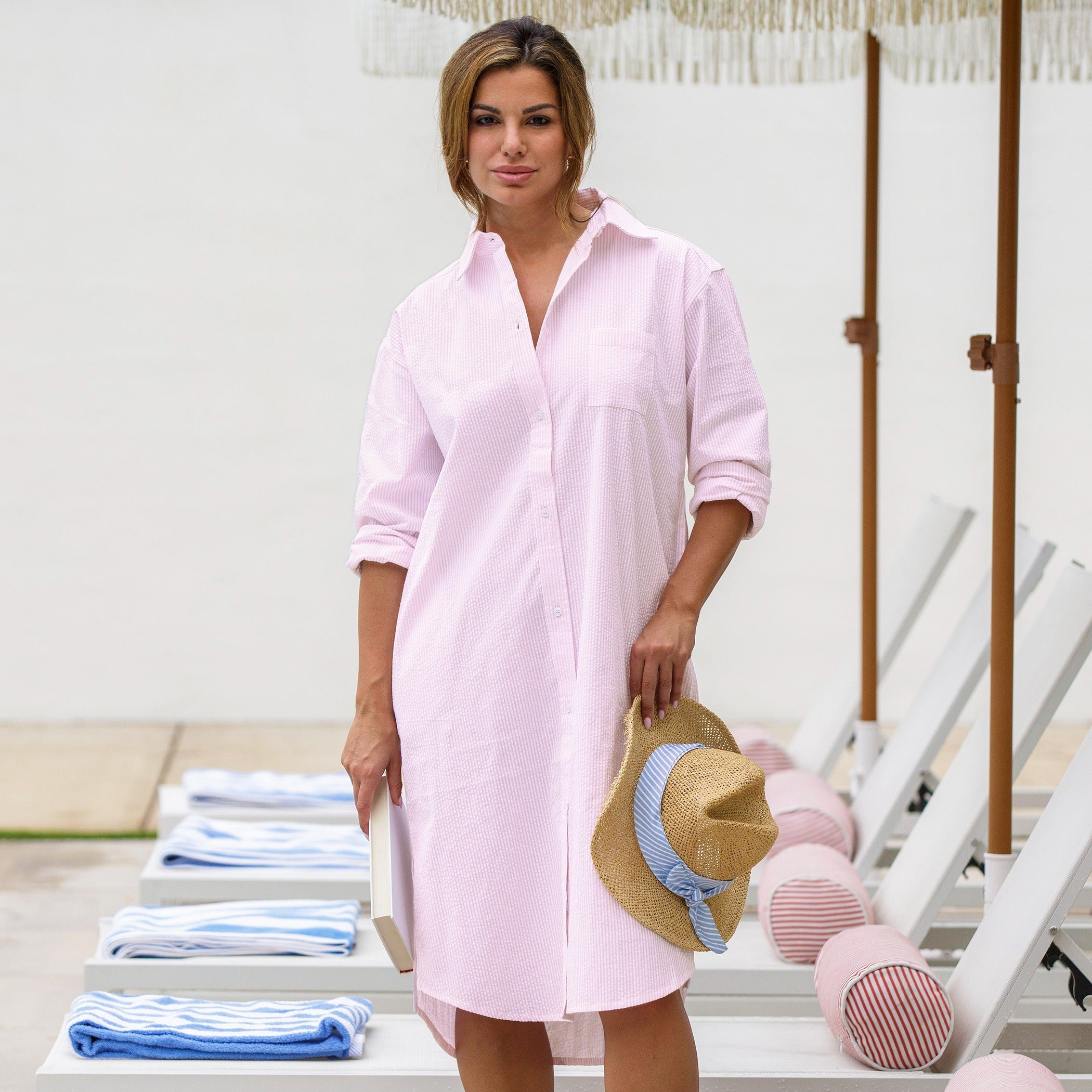 Image of Corsica Seersucker Dress