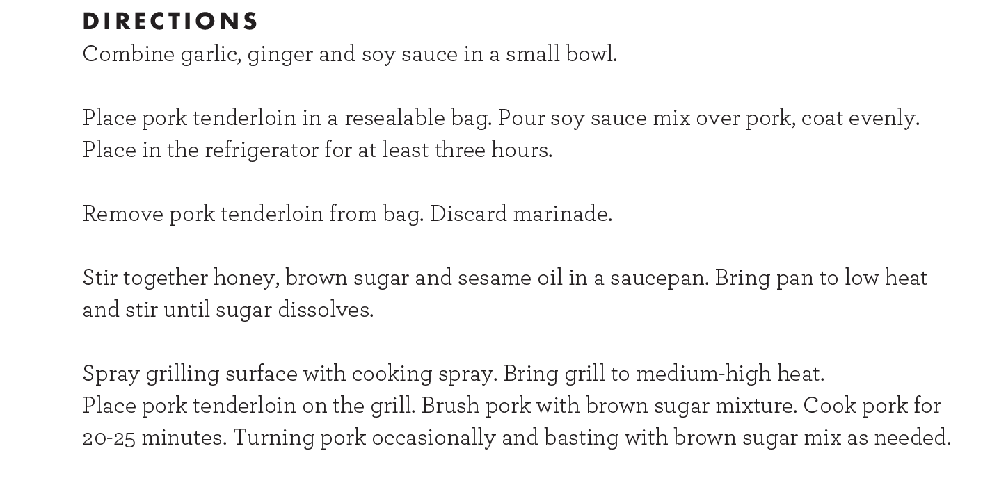Mollie's Cook Book:Honey Grilled Pork Tenderloin
