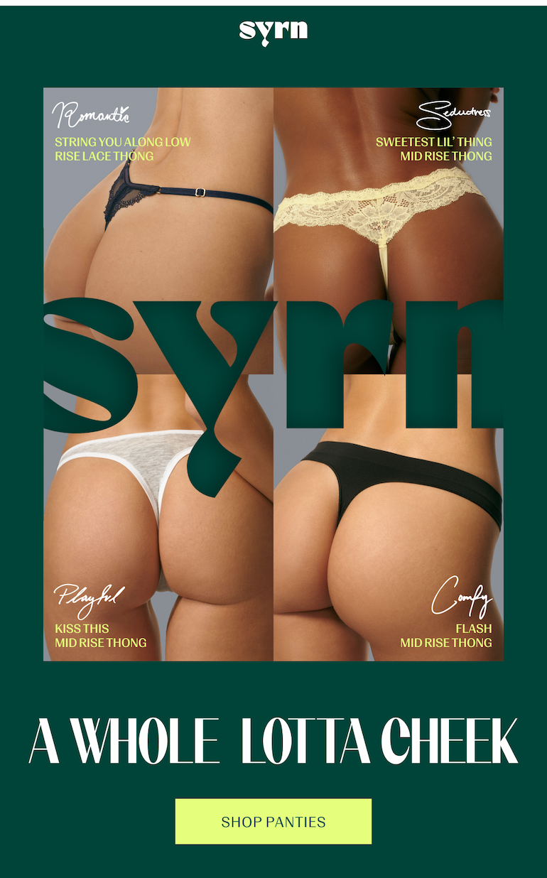 Collage of thongs on different butts