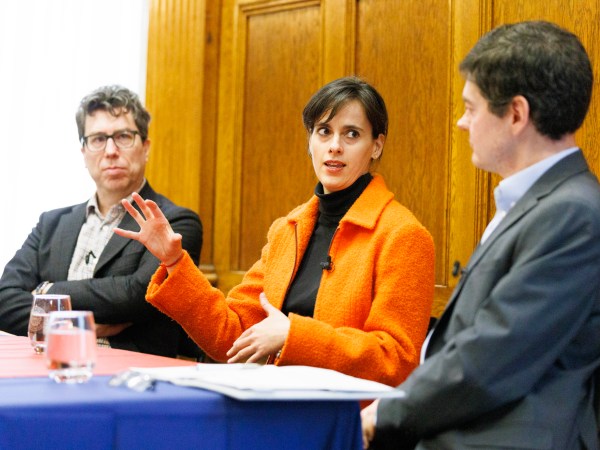 Jonathan Zittrain (left), Carissa Véliz, and Eric Beerbohm.