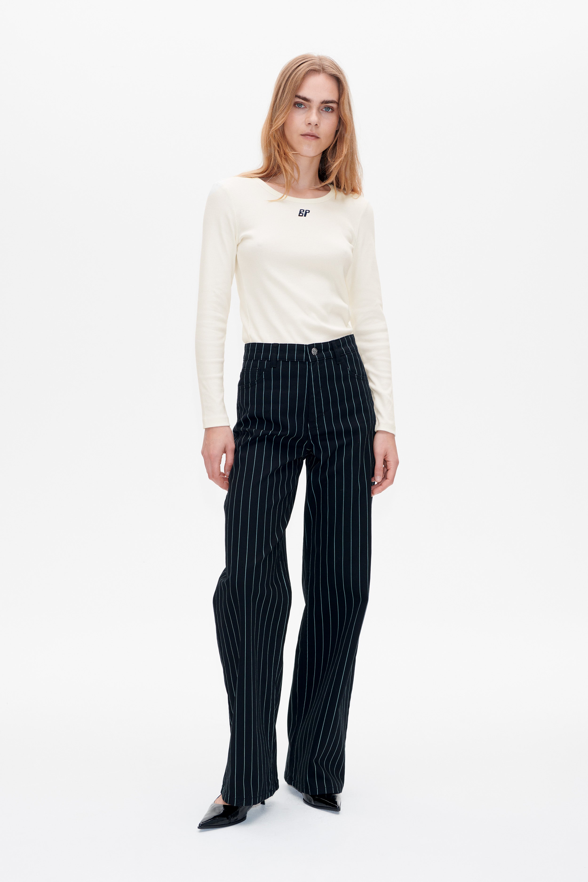 Image of NINI JEANS | Pirate Black Stripe