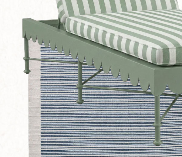 Delphine Scalloped Outdoor Chaise