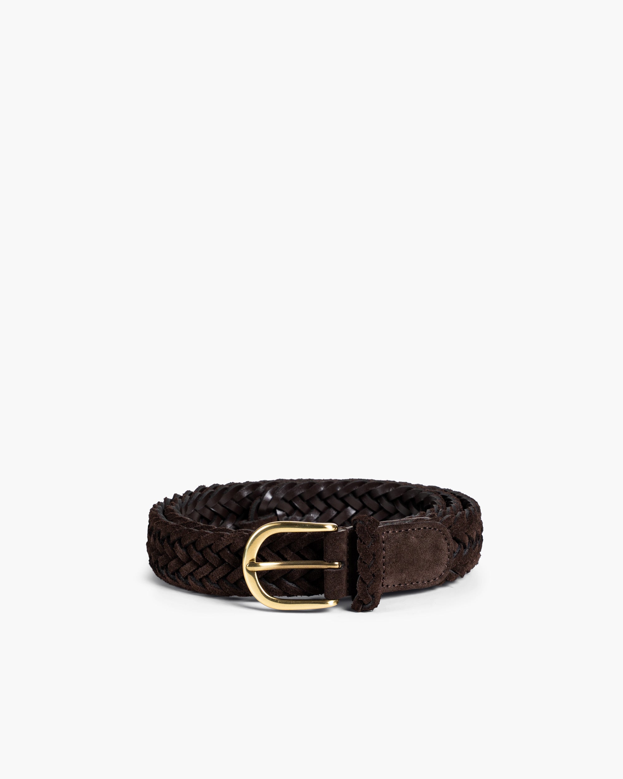 Image of Braided Belt – Dark Brown Suede