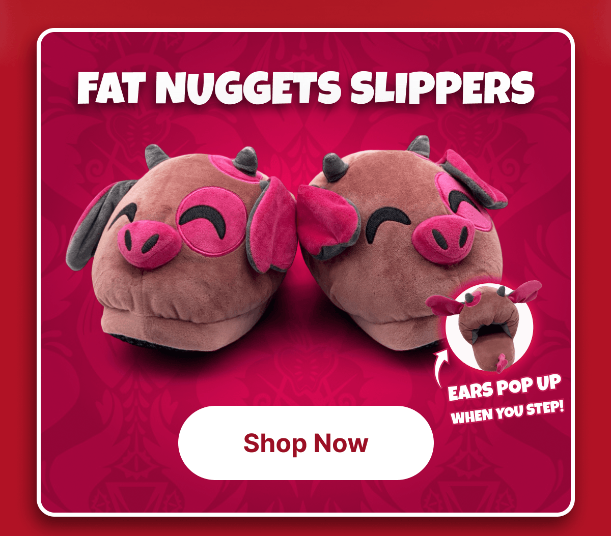 Fat Nuggets Slippers (Ears Pop Up When You Step!) | Shop Now