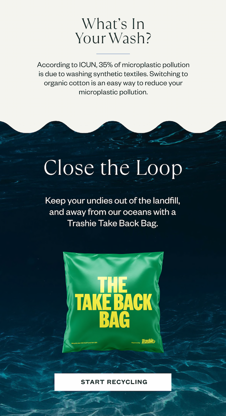 recicle your own undies with trashie bag and protect the sea