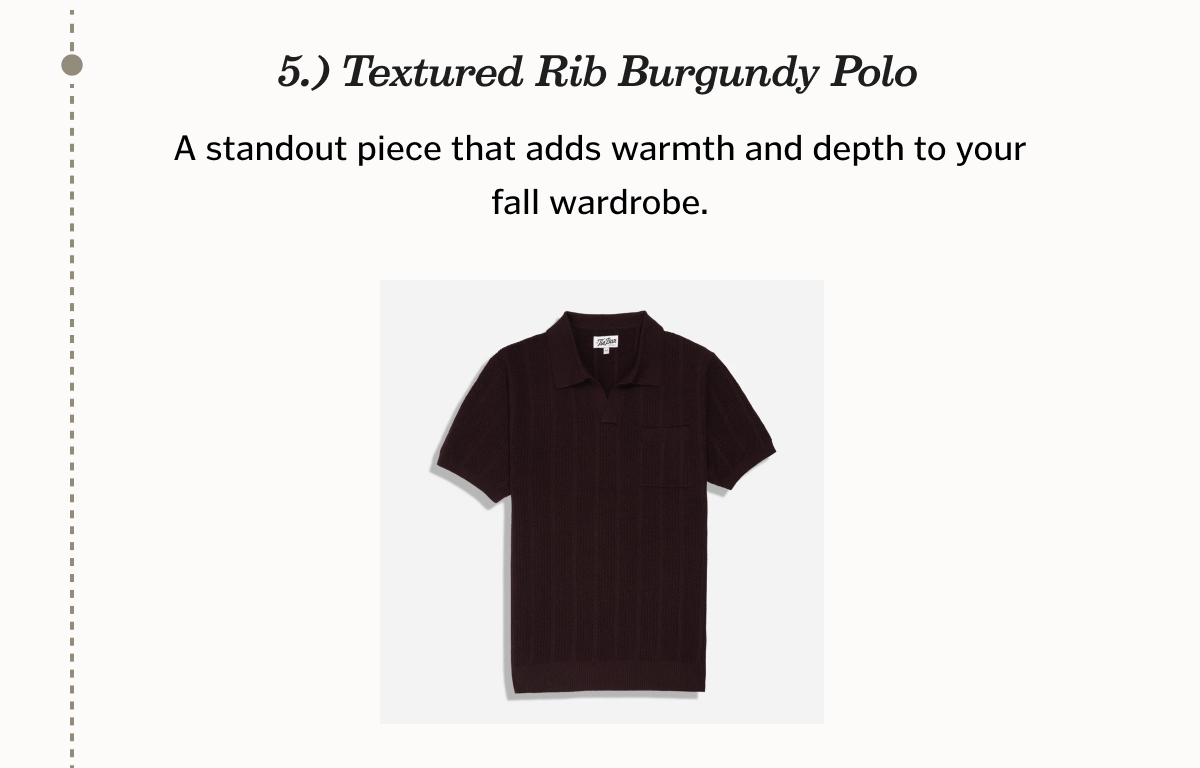 Textured Rib Burgundy Polo
