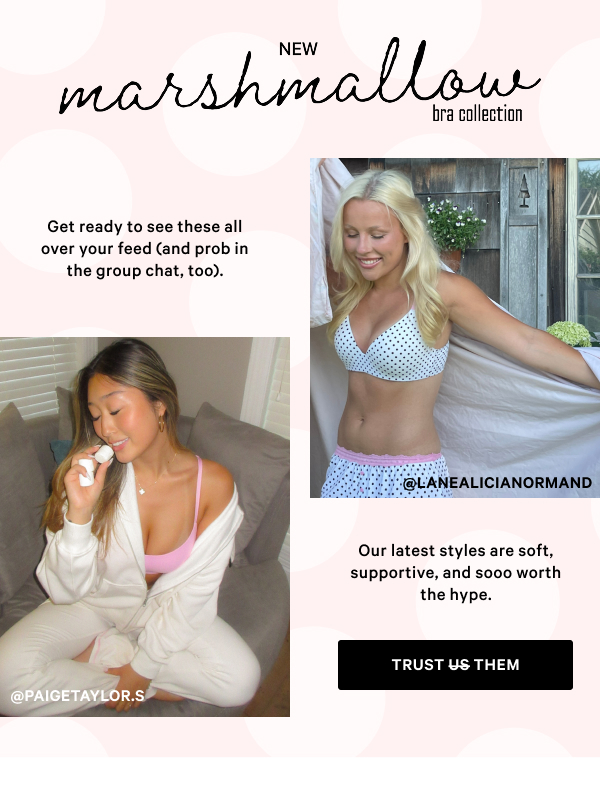  Our latest styles are soft, and so worth the hype. Trust Us(striked-thru) Them. @paigetaylor.s, @lanealicianormand, @katiefang