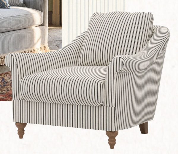 Amelie Peppercorn Stripe Chair