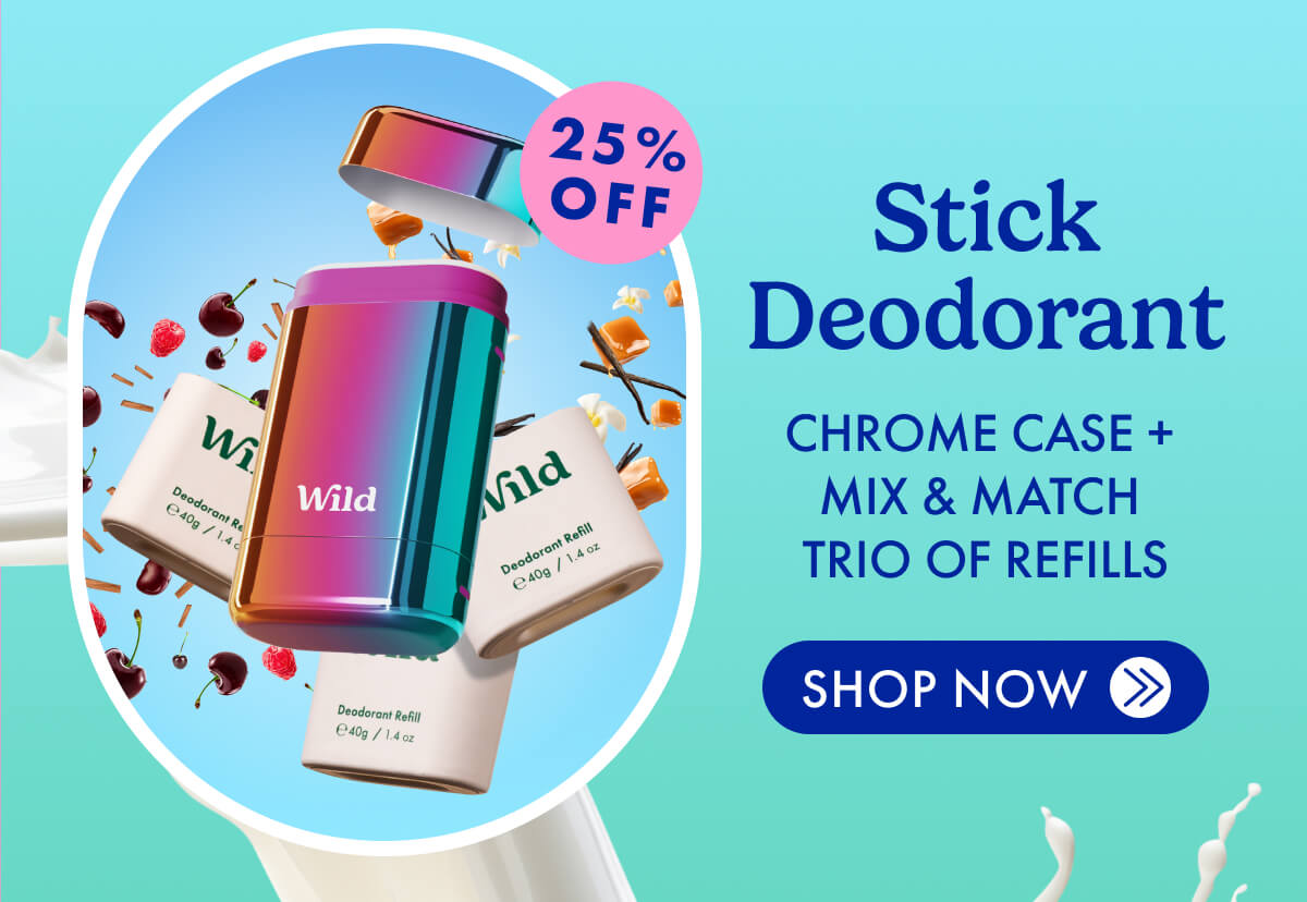 Stick Deodorant: Chrome Case + Mix & Match Trio of Refills