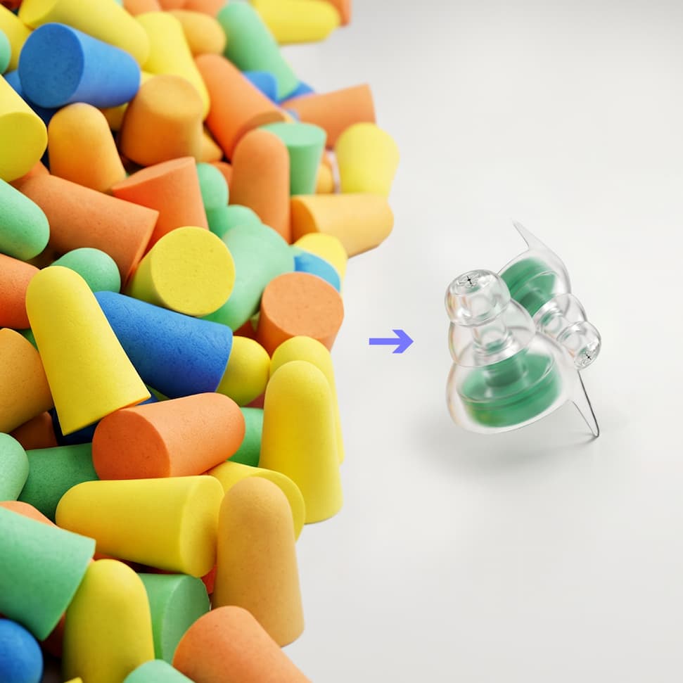 Many foam earplugs can be replaced by one pair of Zound earplugs