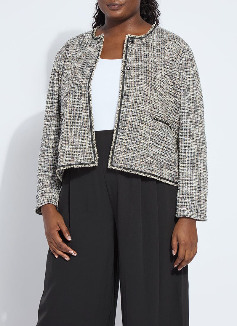 Image of Charlotte Collarless St Tweed Jacket Curvy