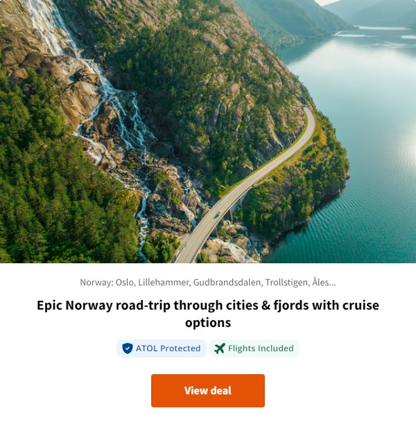 Epic Norway road-trip through cities &amp; fjords with cruise options