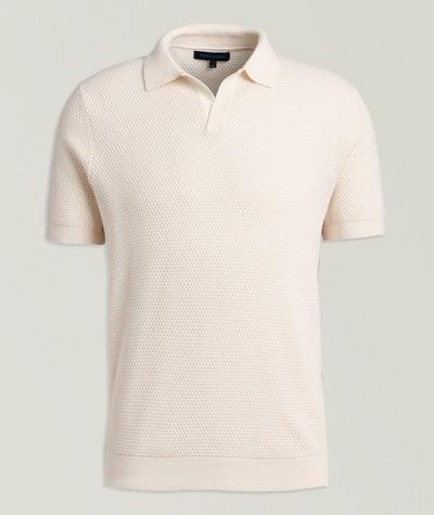 Patrick Assaraf - Bubble Stitch Johnny Collar Polo