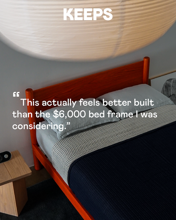 Keeps Solid Oak Architect King Bed Frame Integrated Joinery Headboard Bright Red Finish Discount