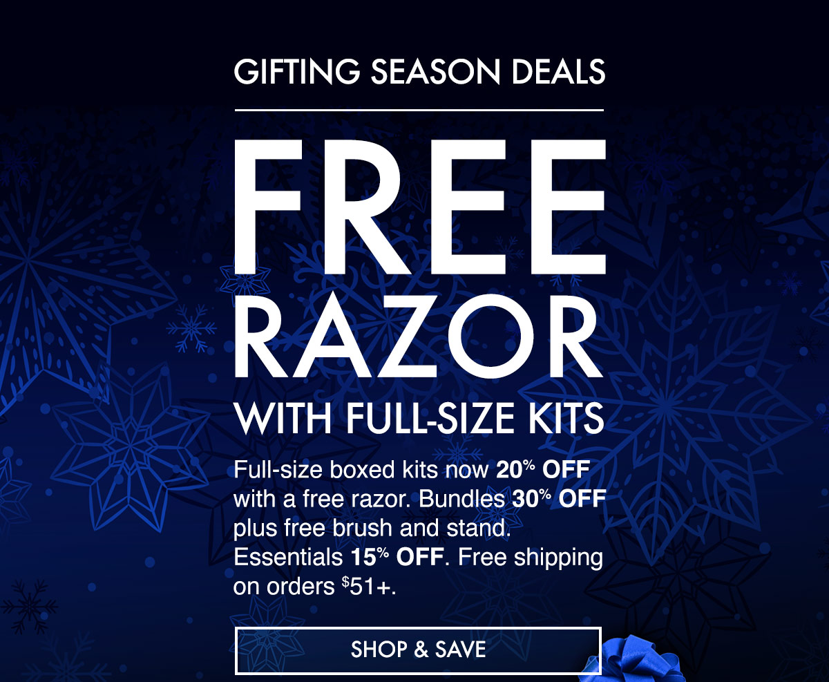 Our holiday season sale is on—save up to 50% on select grooming gear.