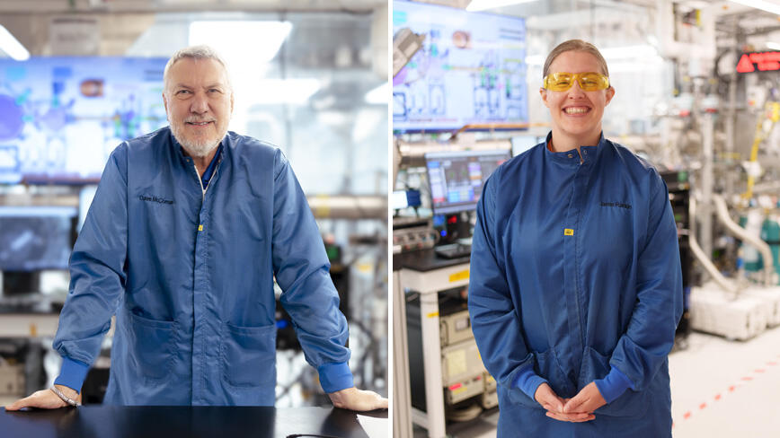 David McComas and Jamie Rankin in lab