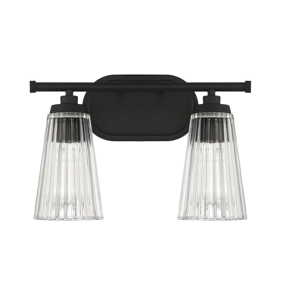 Jeanie Steel and Glass Dimmable Bathroom Vanity Light