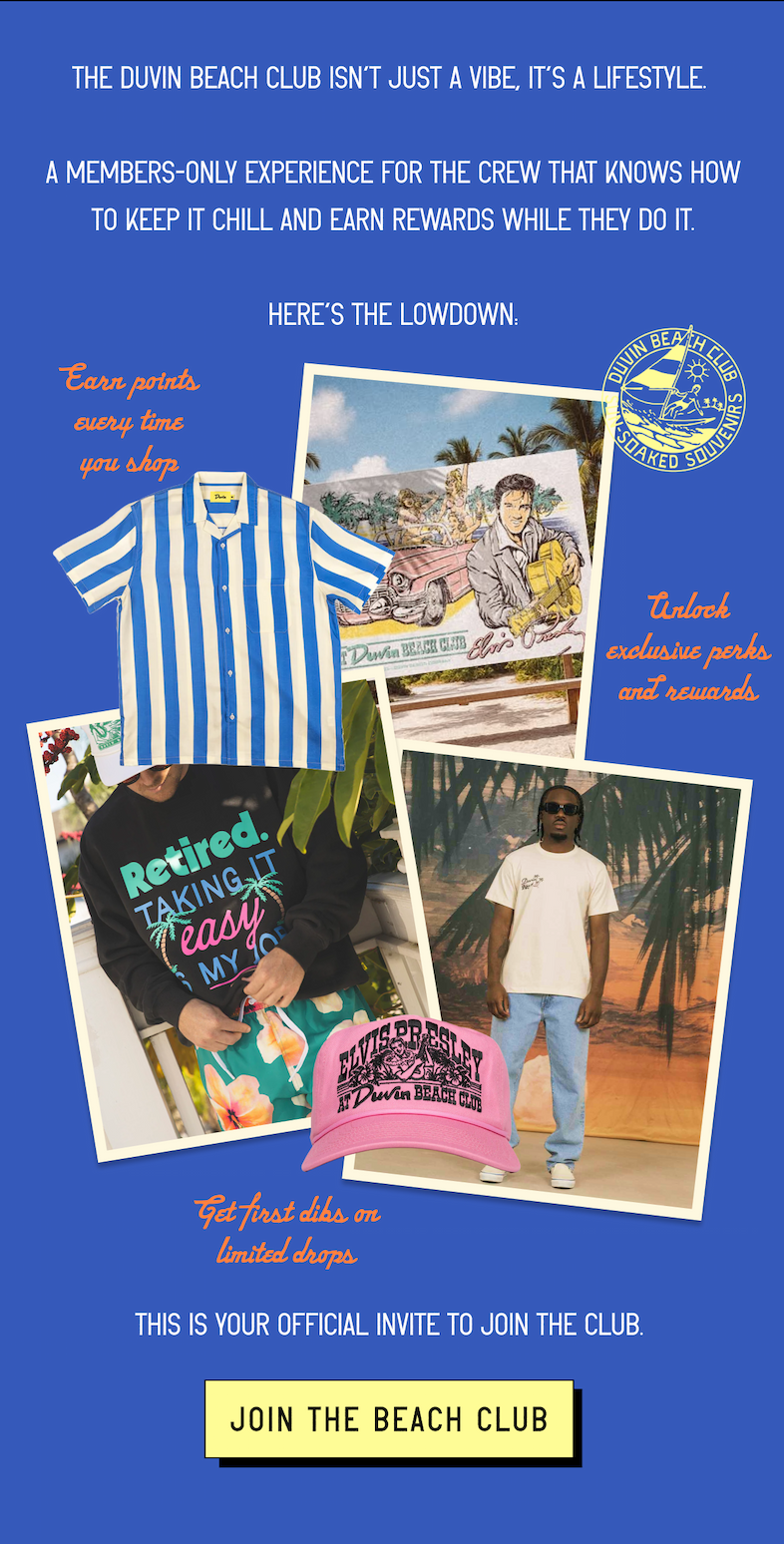 JOIN&nbsp;THE DUVIN BEACH CLUB 