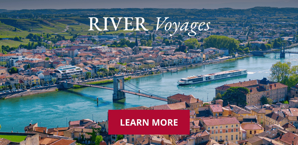 Image of Viking River ship. Headline: River Voyages. Learn More.