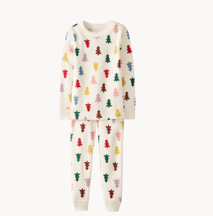 Holiday HannaJams™ Pajama Set |  Festive Forest on Ecru