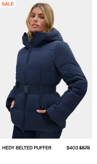 Shop Hedy Belted Puffer in Navy