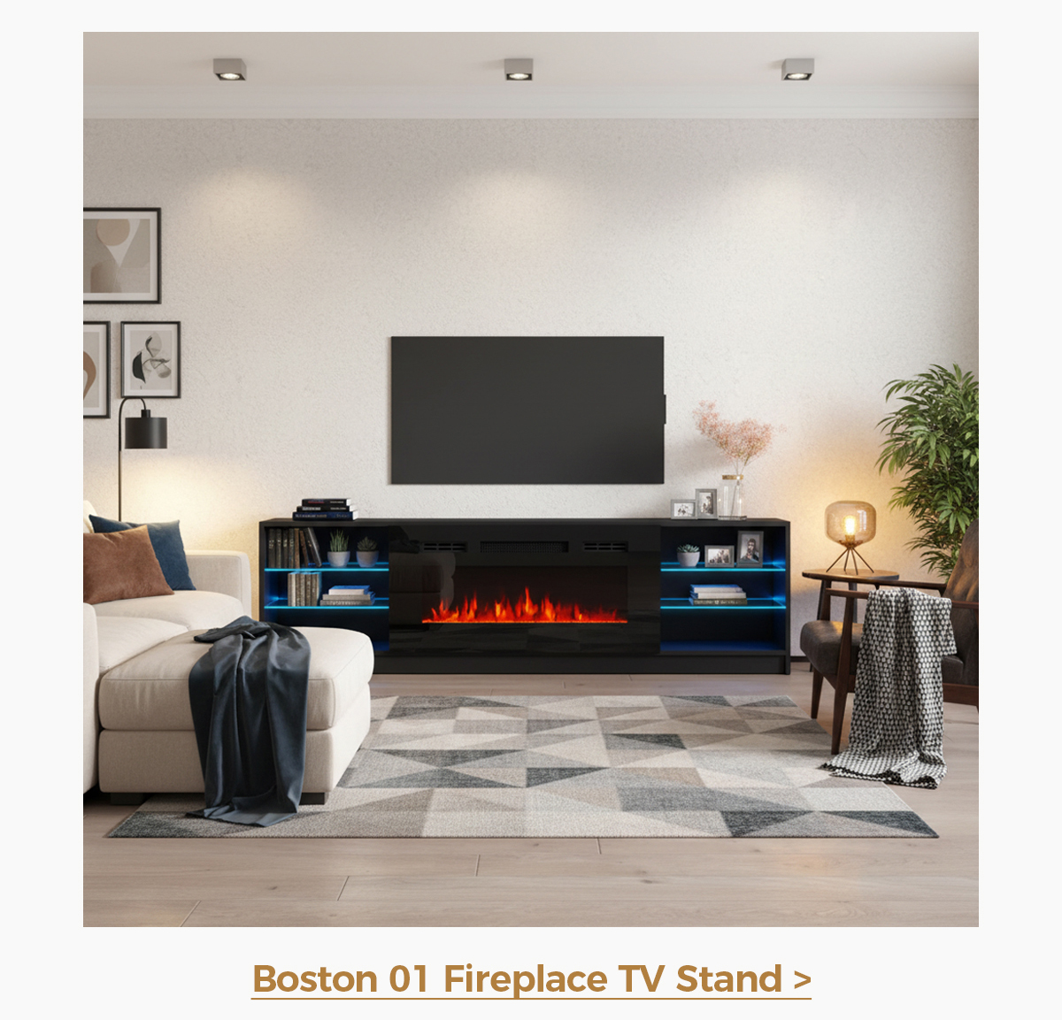 Boston 01 Fireplace TV Stand