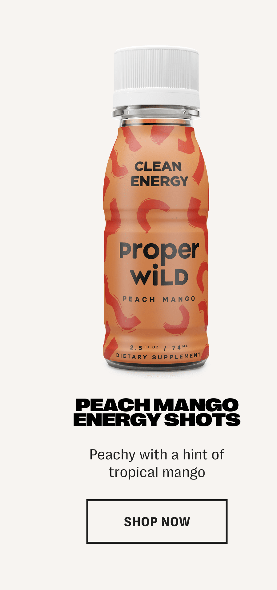 peach mango energy shots - peachy with a hint of tropical mango - shop now