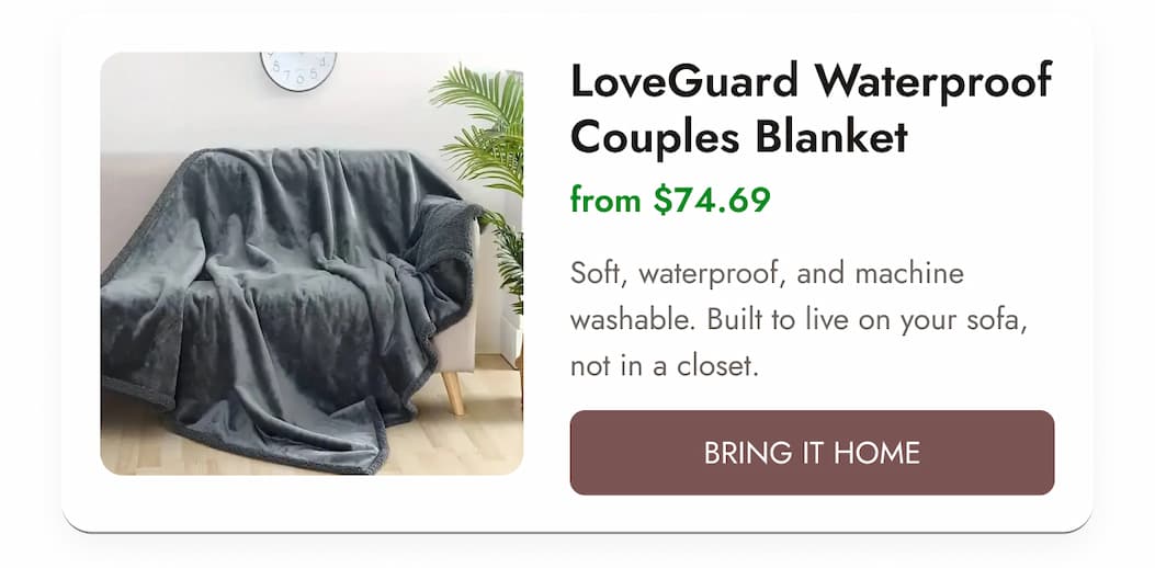 LoveGuard Waterproof Couples Blanket — from $74.69