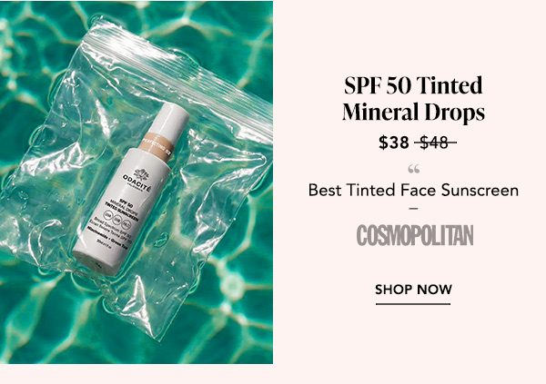 SPF 50 Tinted Mineral Drops, $38 (regular $48). Named Best Tinted Face Sunscreen by Cosmopolitan. Shop now.