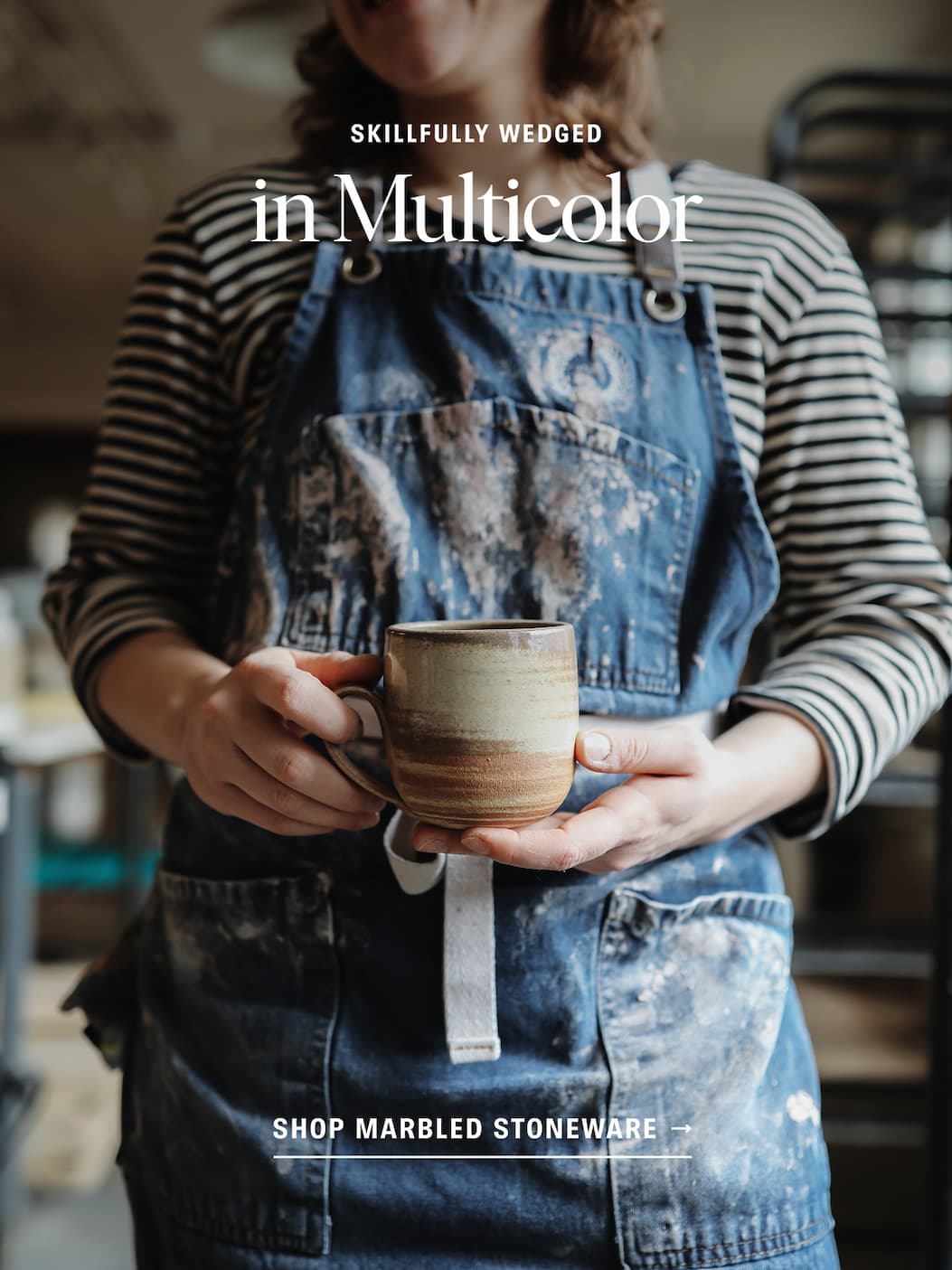 Skillfully Wedged in Multicolor: Shop Marbled Stoneware