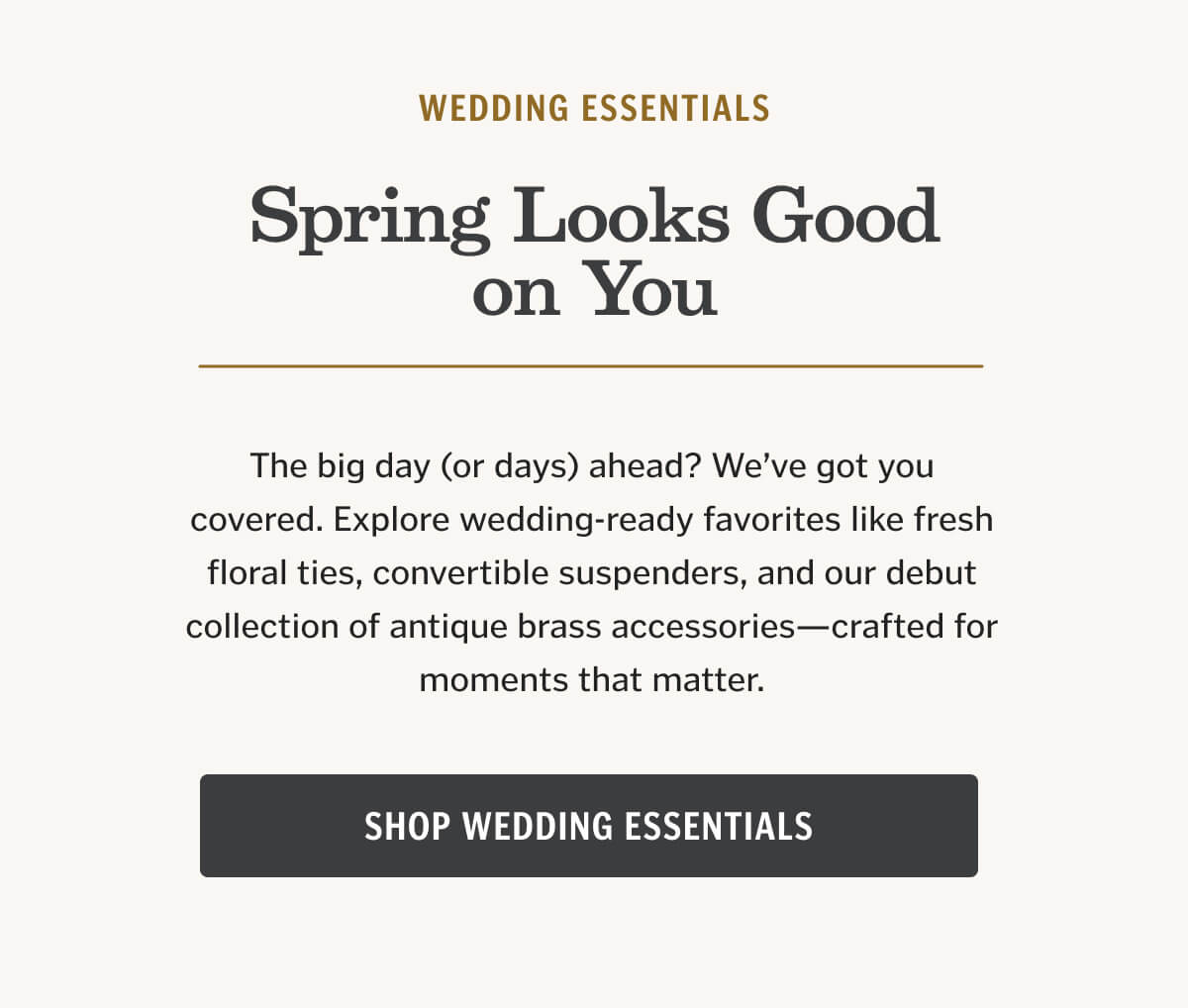 Your Wedding Look Starts Here: Florals, Suspenders & Finishing Touches